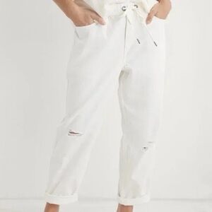 Aerie Distressed Beach Denim Pant White Size Medium